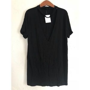 Black tee with cutout